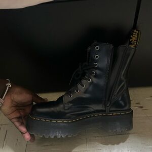 Dr. Martens Black Leather Jadon Platform Boots
